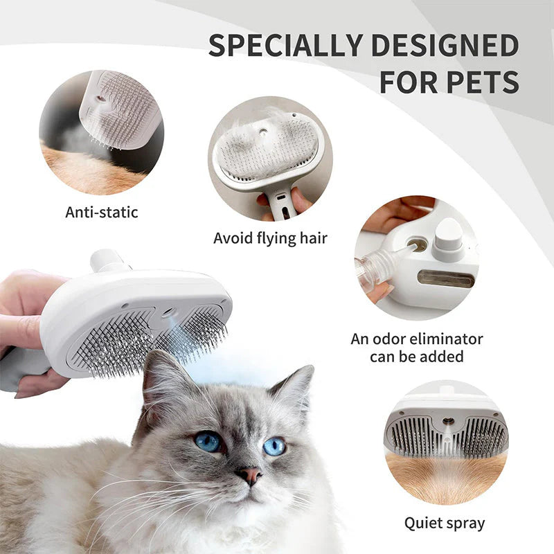 Pet Steam Grooming Brush – Hair Removal