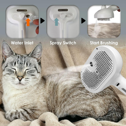 Pet Steam Grooming Brush – Hair Removal